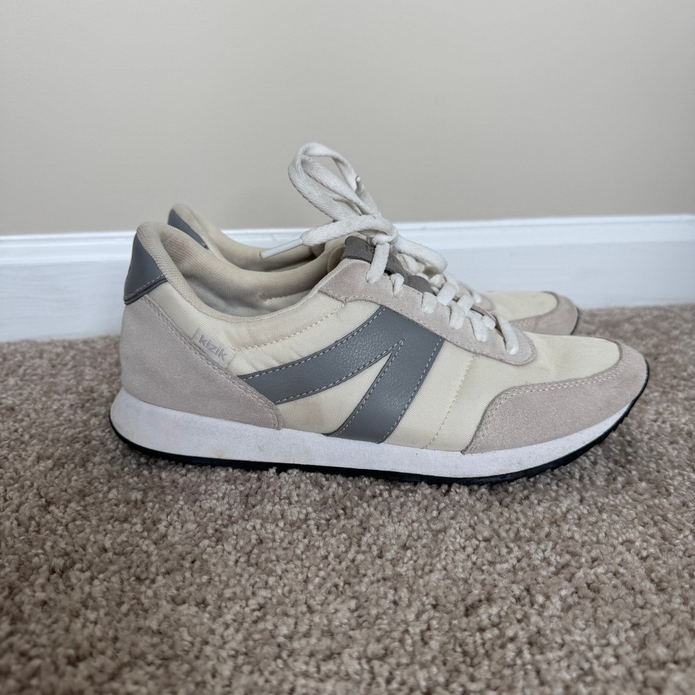 Kizik Madrid Eco Hands-Free Sneakers Bone Grey Mens 7 Womens 8.5